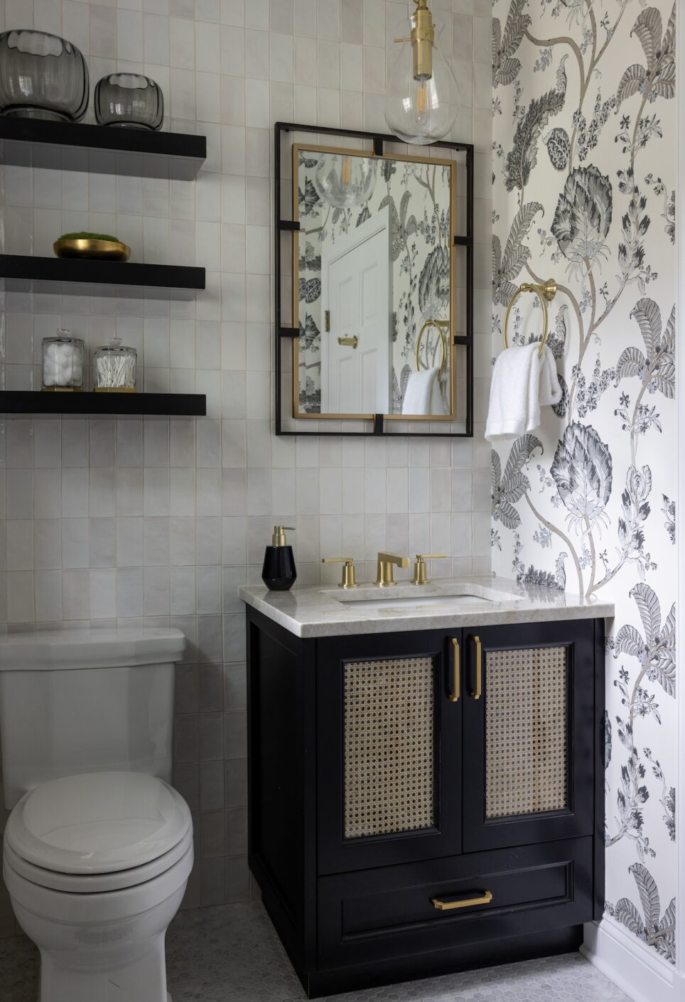 Guest Bathroom Black Painted Vanity