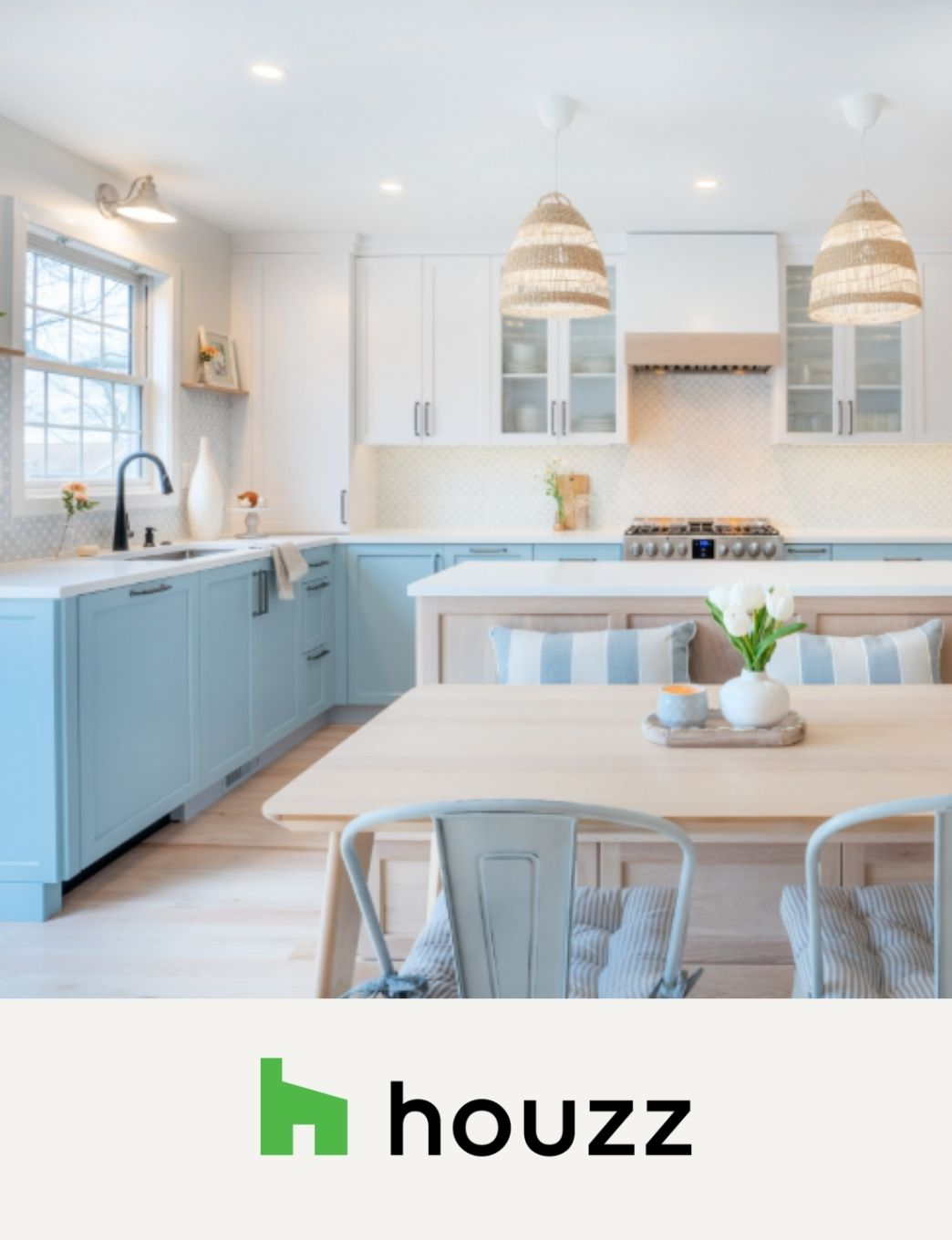 Kitchen Of The Week Airy Coastal Look With Clever Island Seating Houzz Design By The Jonathans
