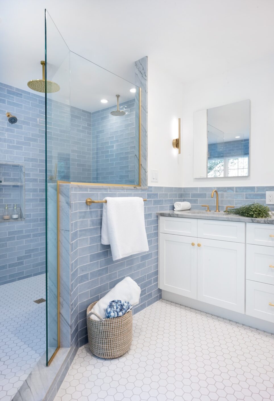 Bathroom Design Powder Blue And White