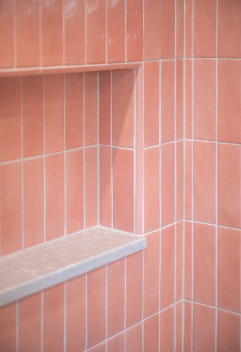 Bathroom Shower Soft Salmon Pink Tile