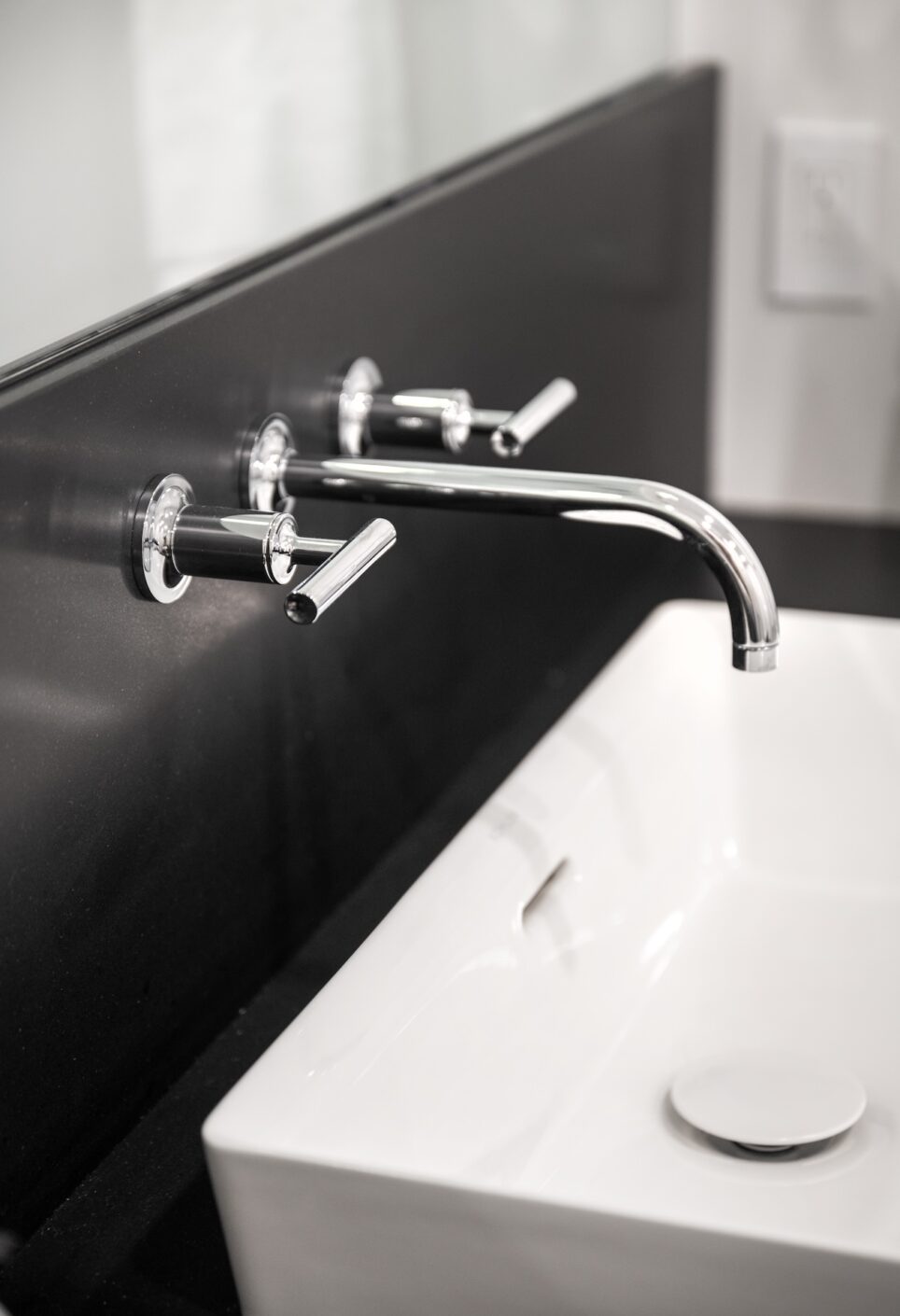 Bathroom Sink Black Counter Stainless Faucet