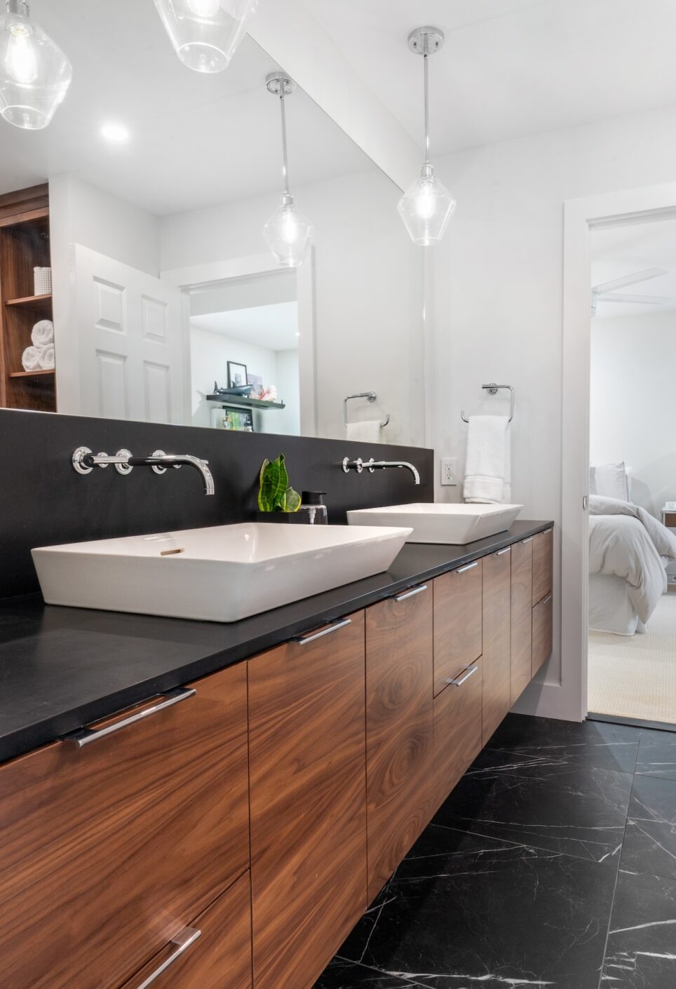 Bathroom Vanity Detail Black Countertop