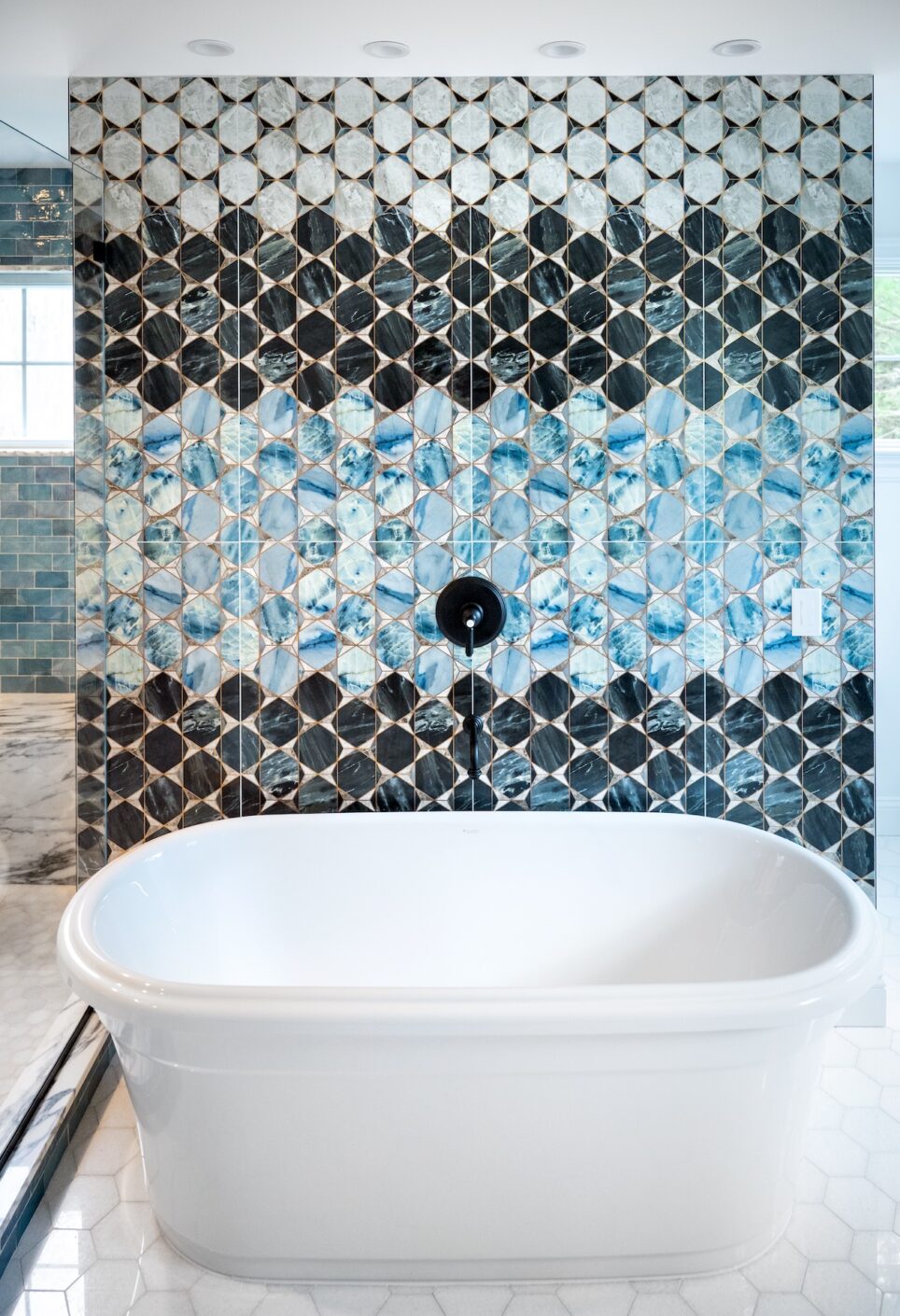 Bathtub Detail Hexagon Tile Wall Detail