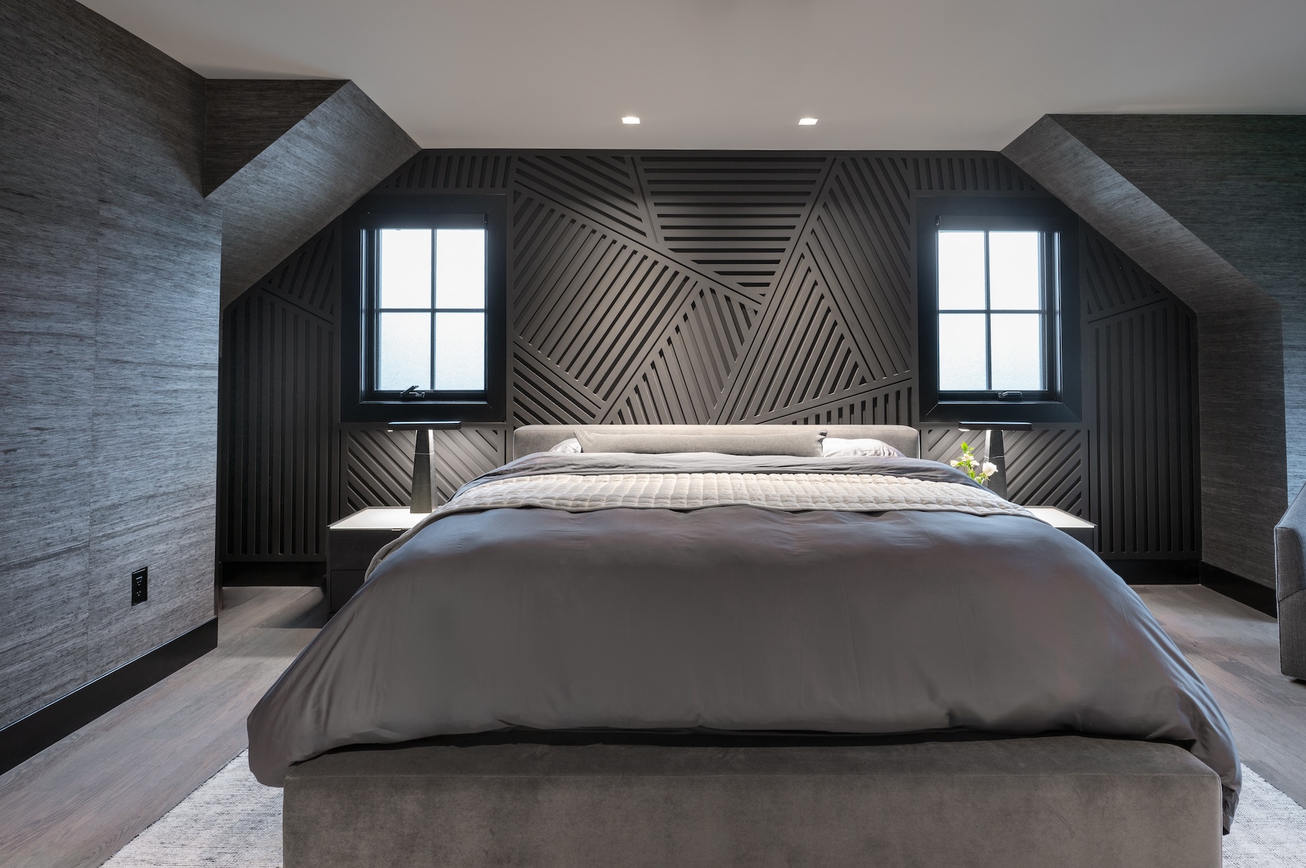 Bedroom Interior Design Dark Modern Gray Black