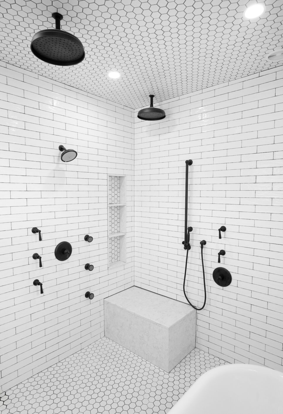 Black And White Tile Shower Ceiling Tile