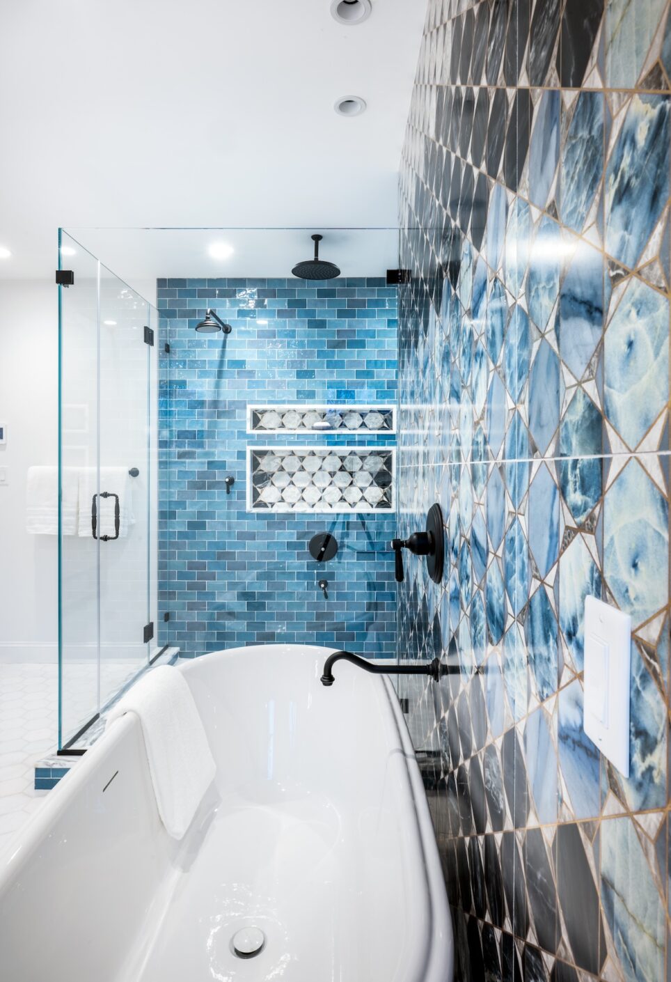Blue And White Tile Bathroom Guilford Ct