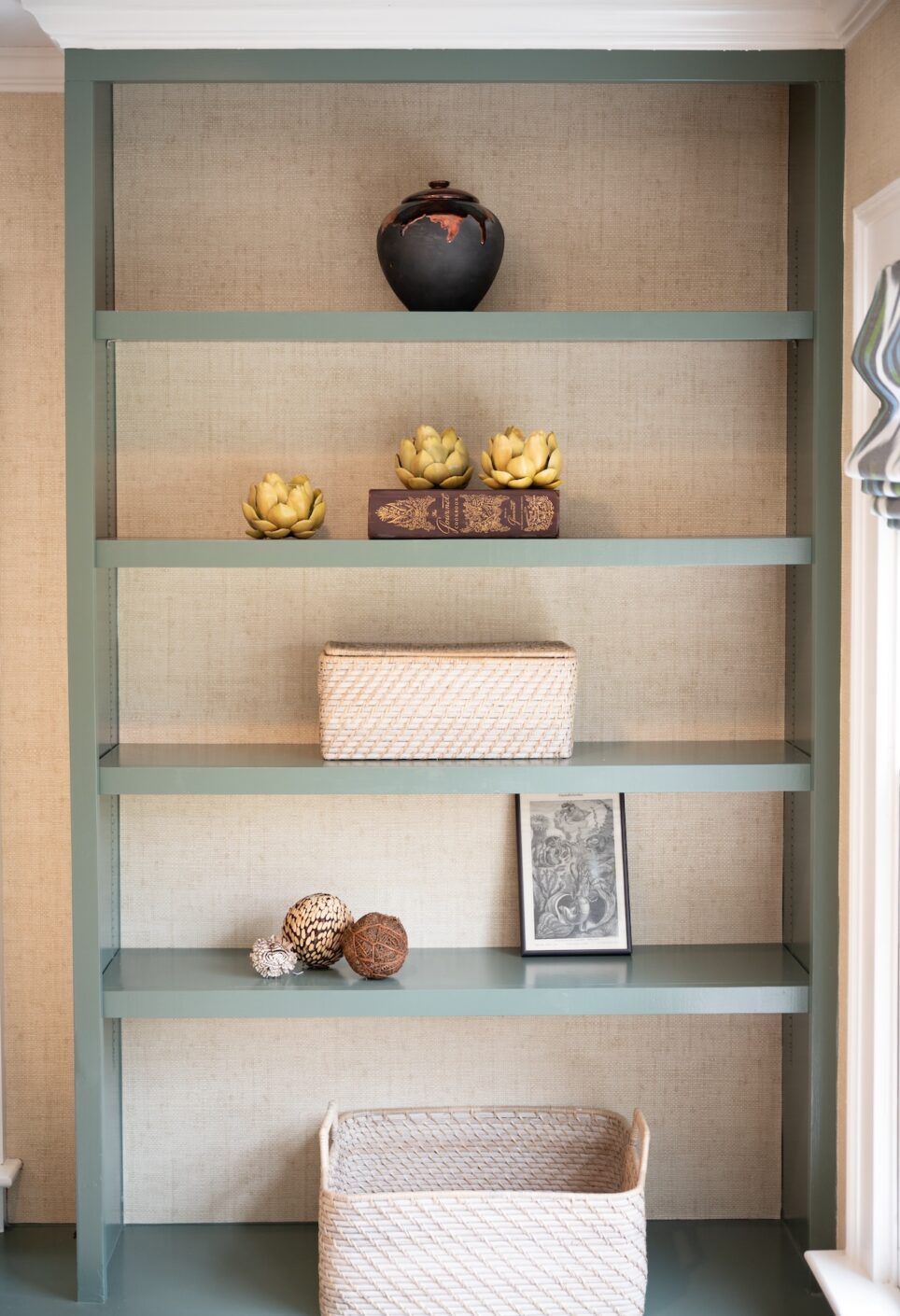 Dining Room Shelves Sage Green