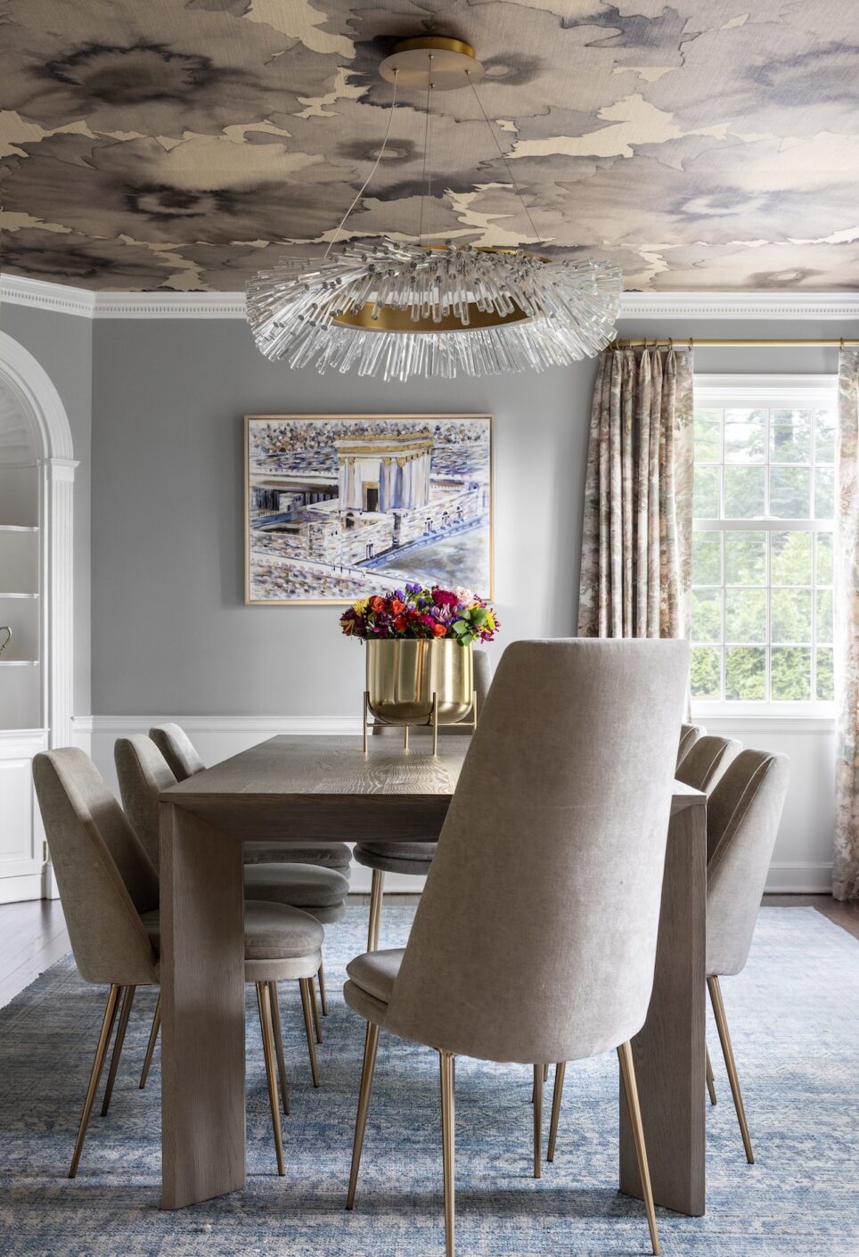 Dining Room Wallpaper Ceiling Interior Design