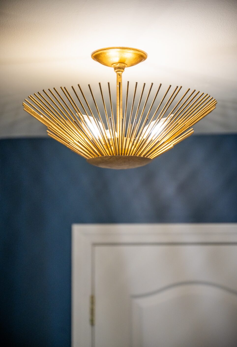 Gold Light Fixture Traditional Bathroom Interior Design