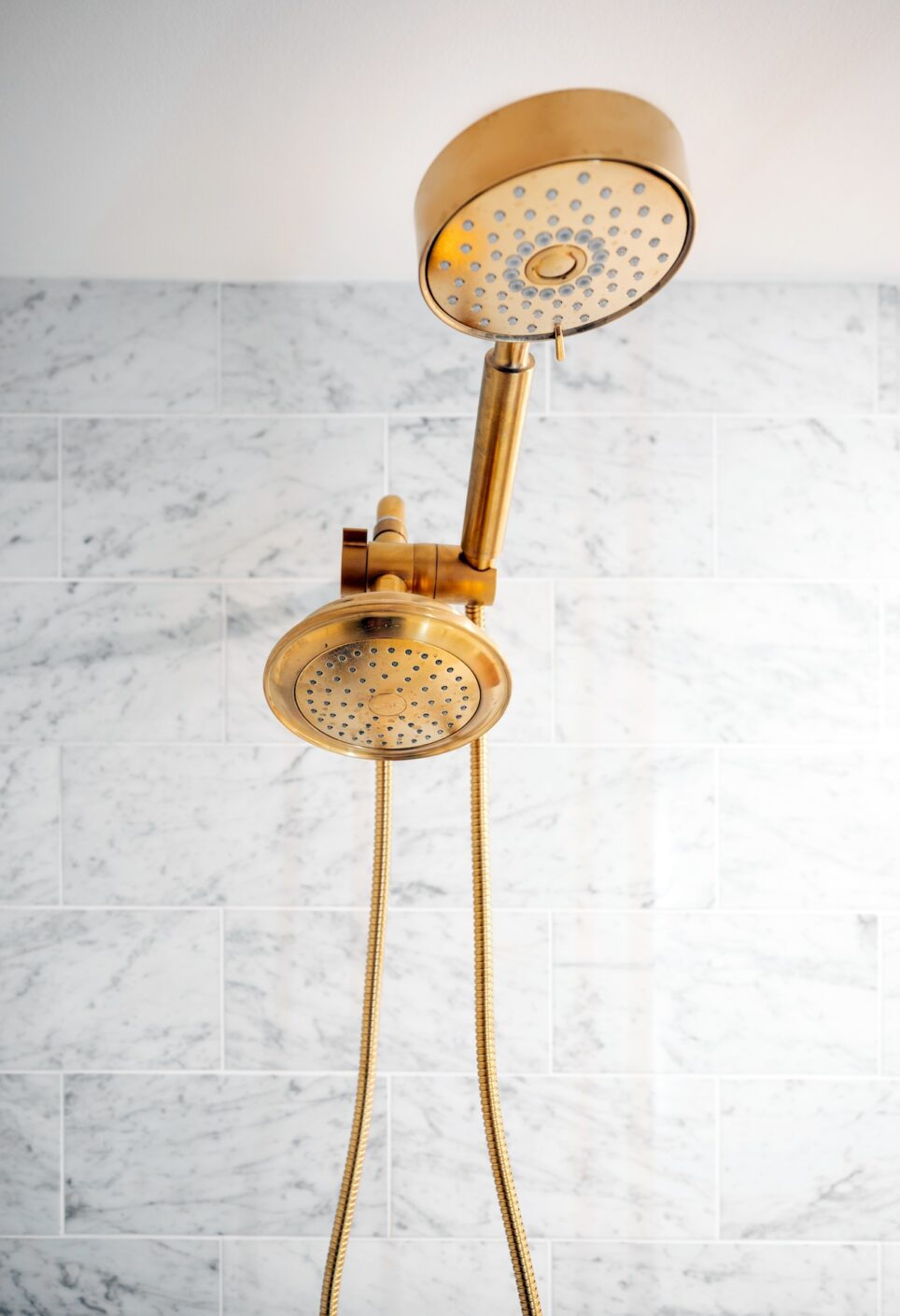 Gold Shower Head Detail Bathroom Design