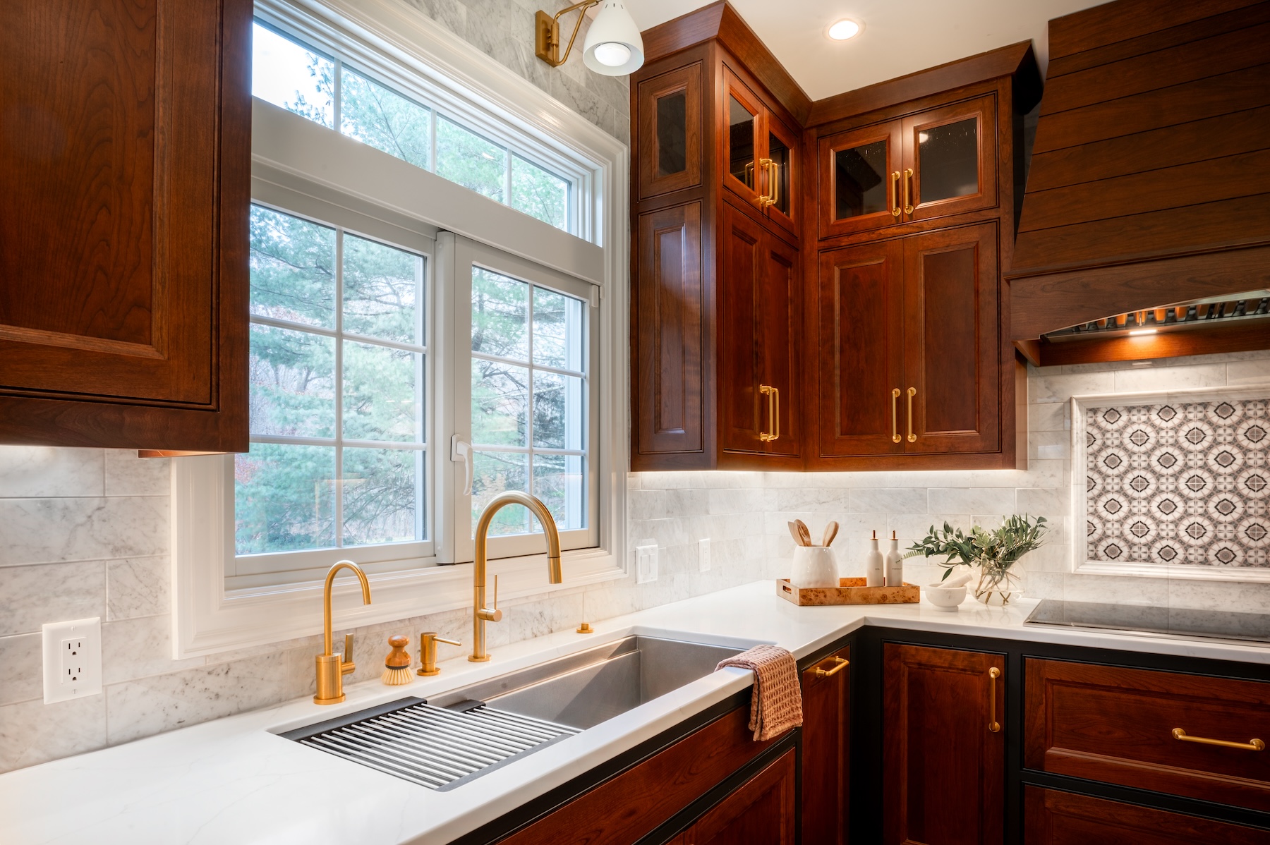 Kitchen Design Marble Countertops Cherry Cabinetry
