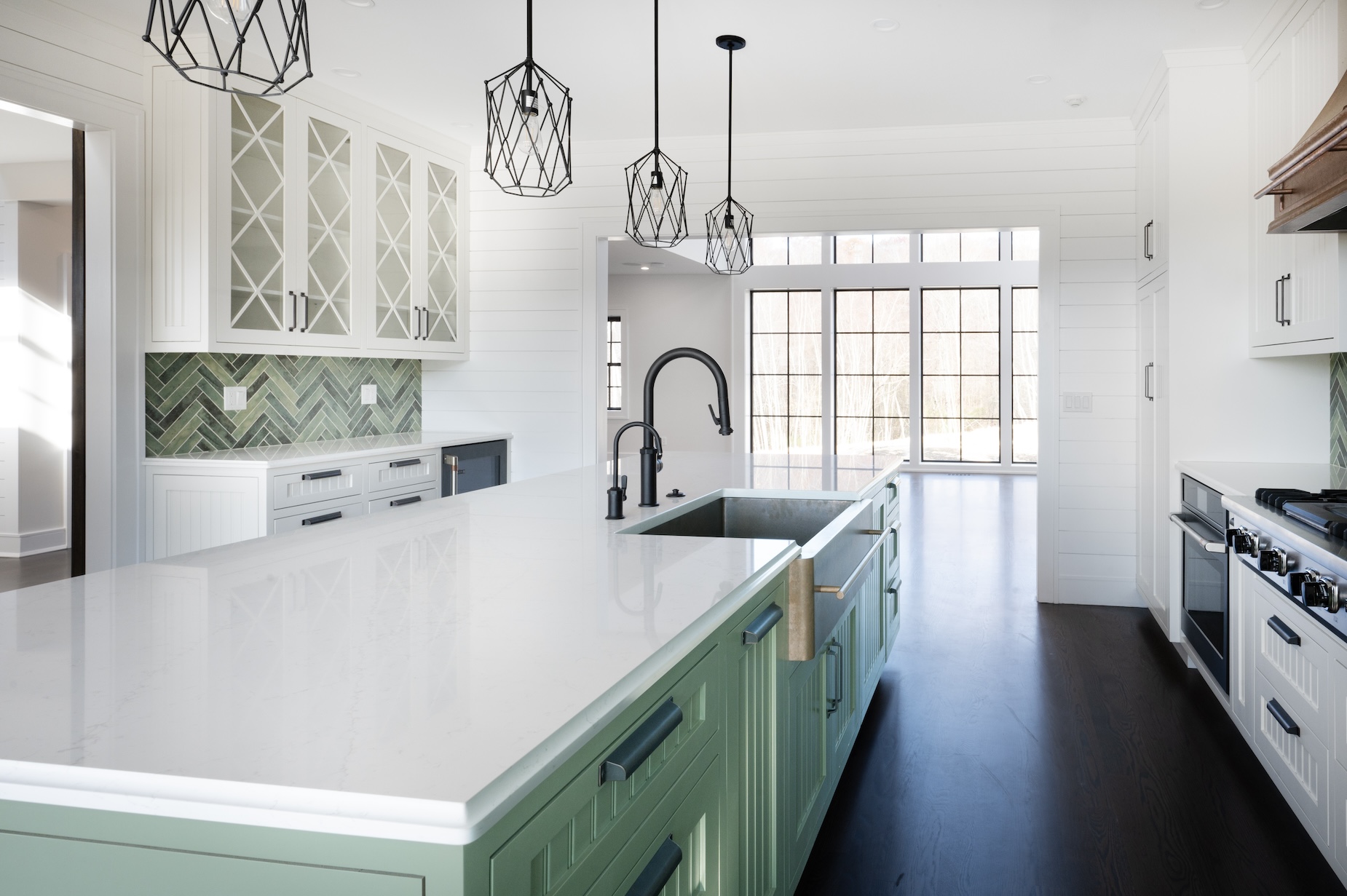 Kitchen Interior Design Green And White