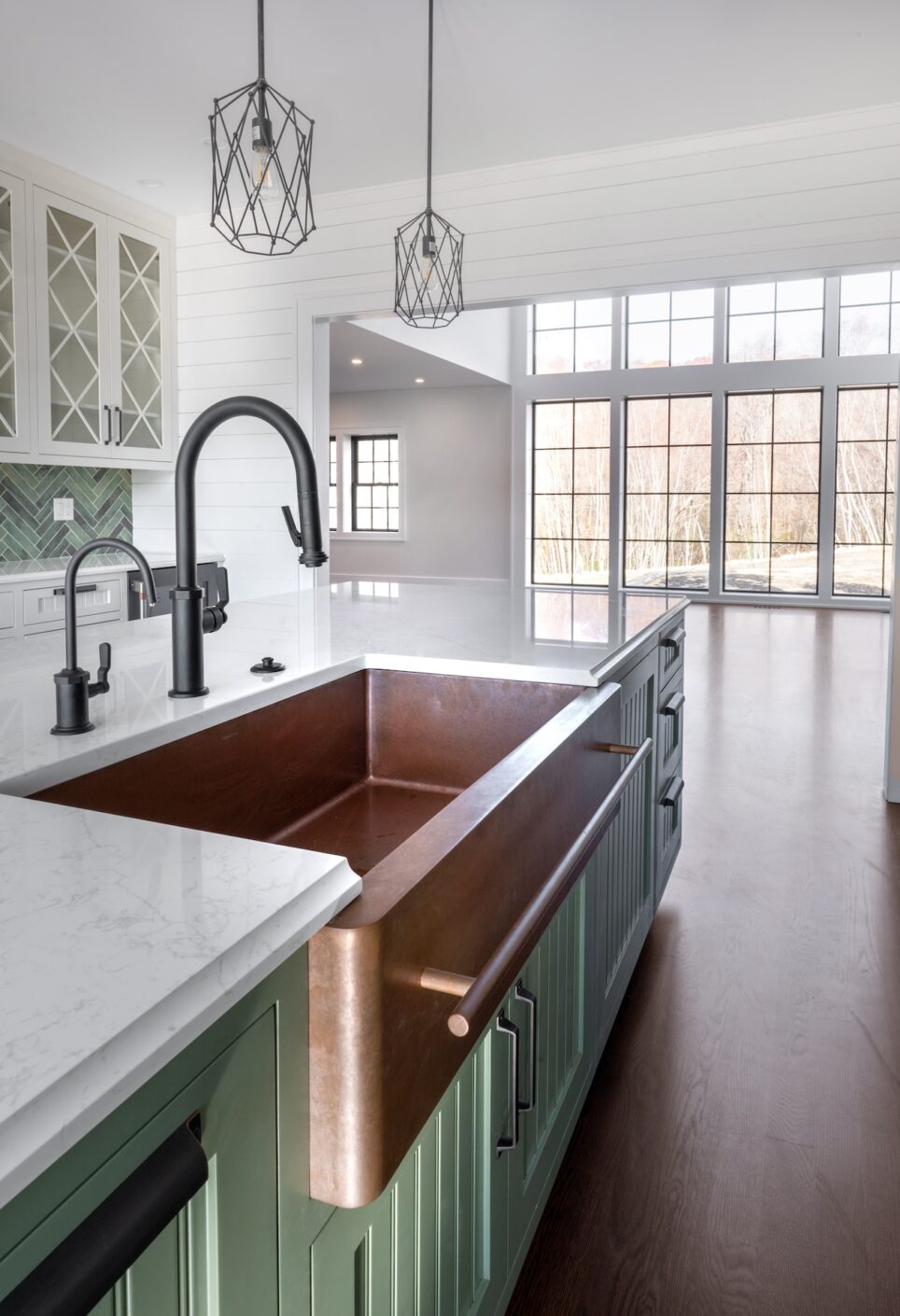 Large Copper Farmhouse Sink Kitchen