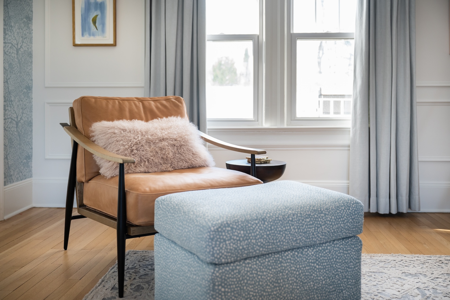 Living Room Accent Chair And Ottoman