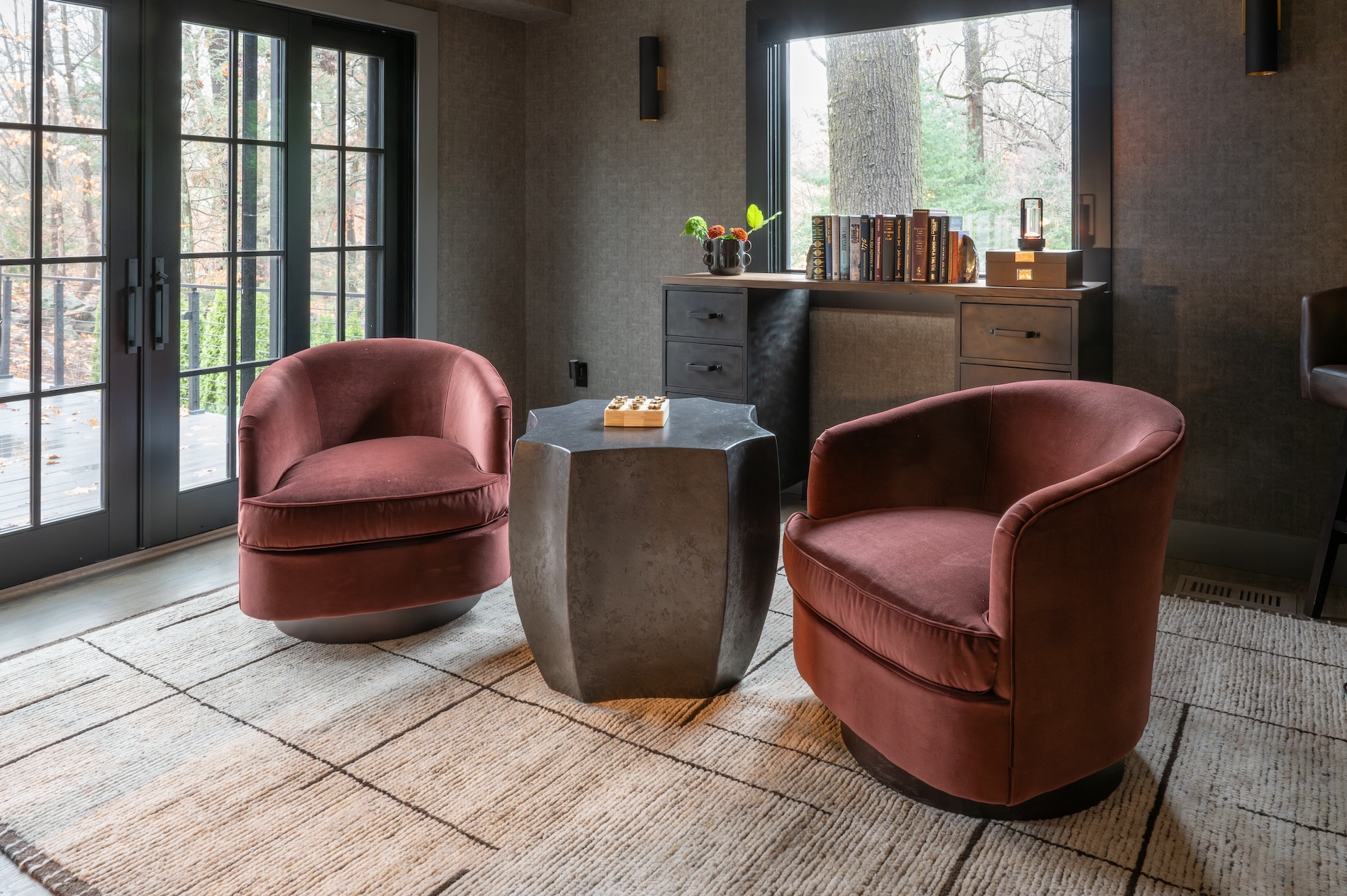 Maroon Accent Chairs Office Design