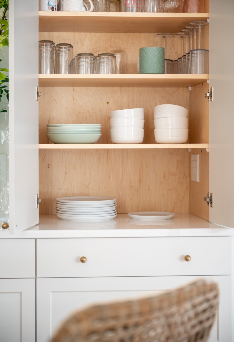 Open Kitchen Cabinetry Natural Wood Interior