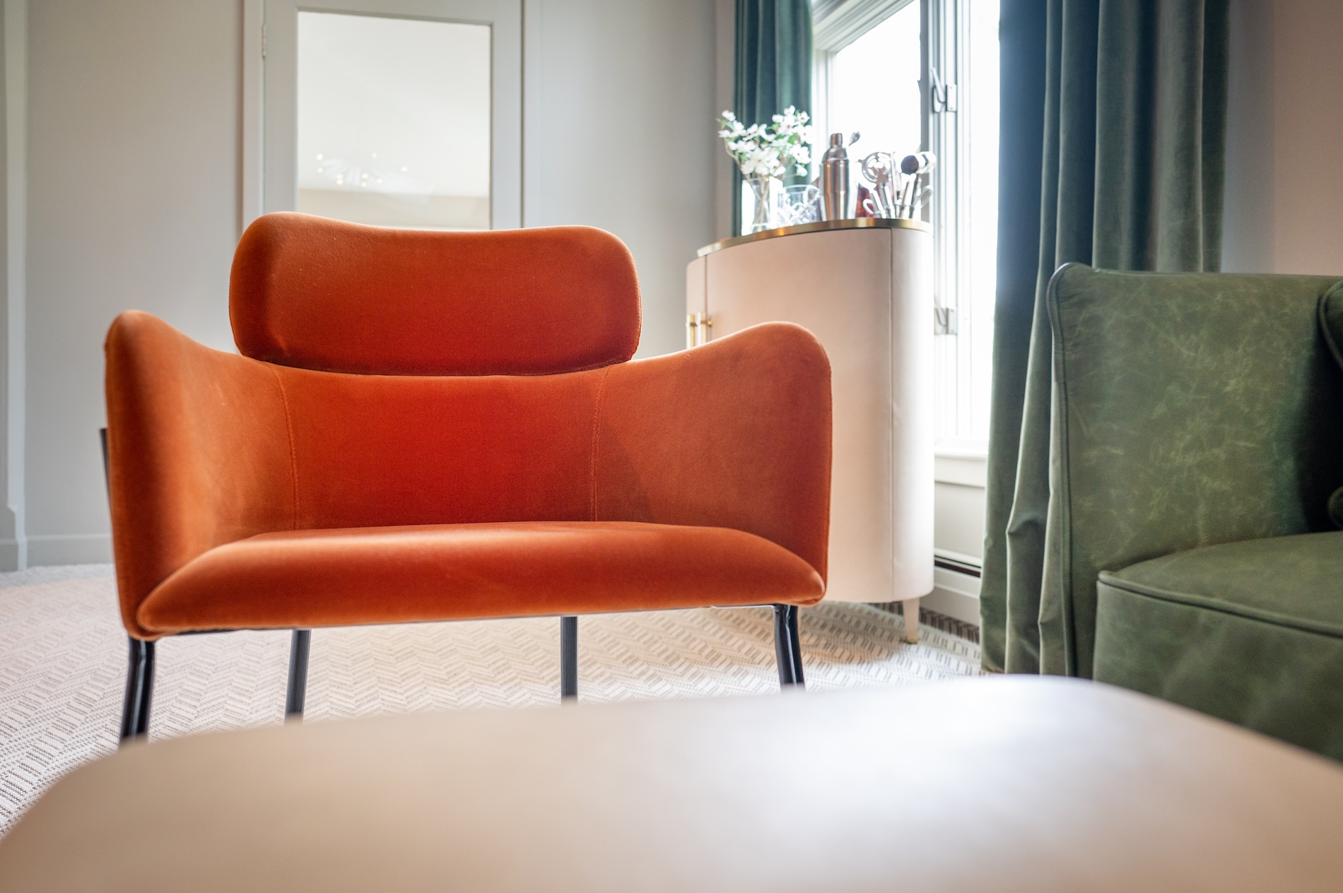 Orange Accent Chair Mid Century Modern