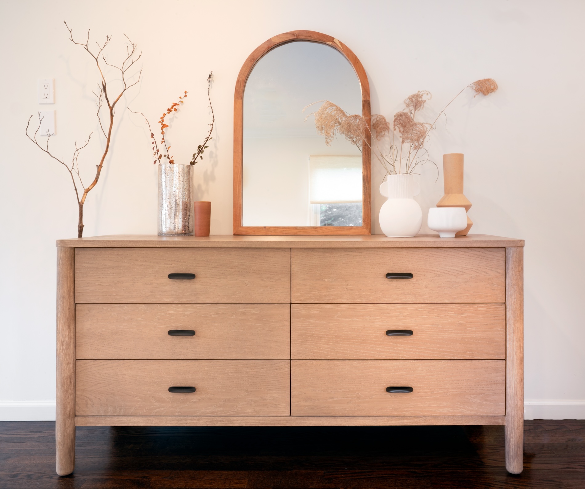 Organic Wood Dresser With Mirror