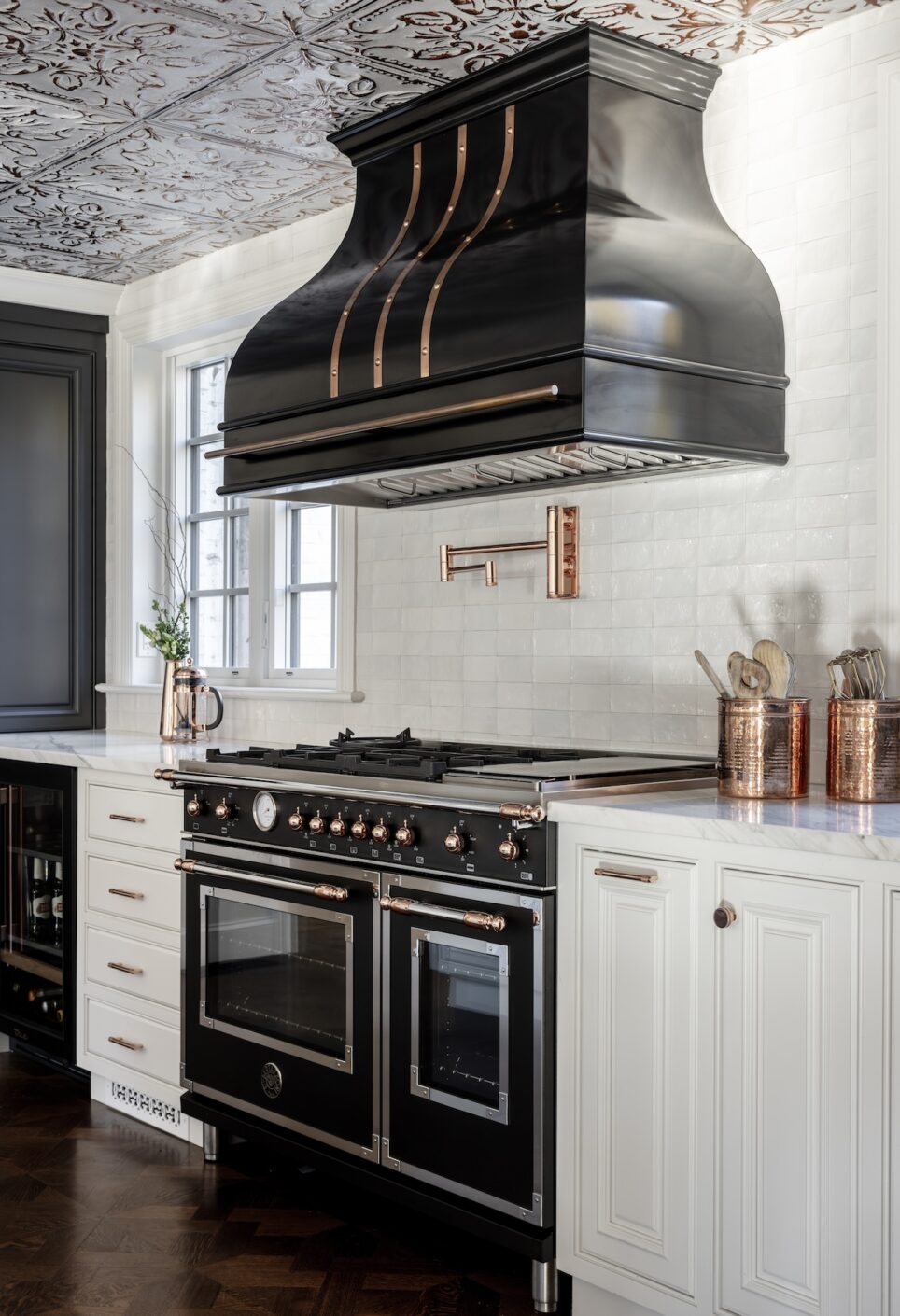 Restored Kitchen Design With Tin Ceiling