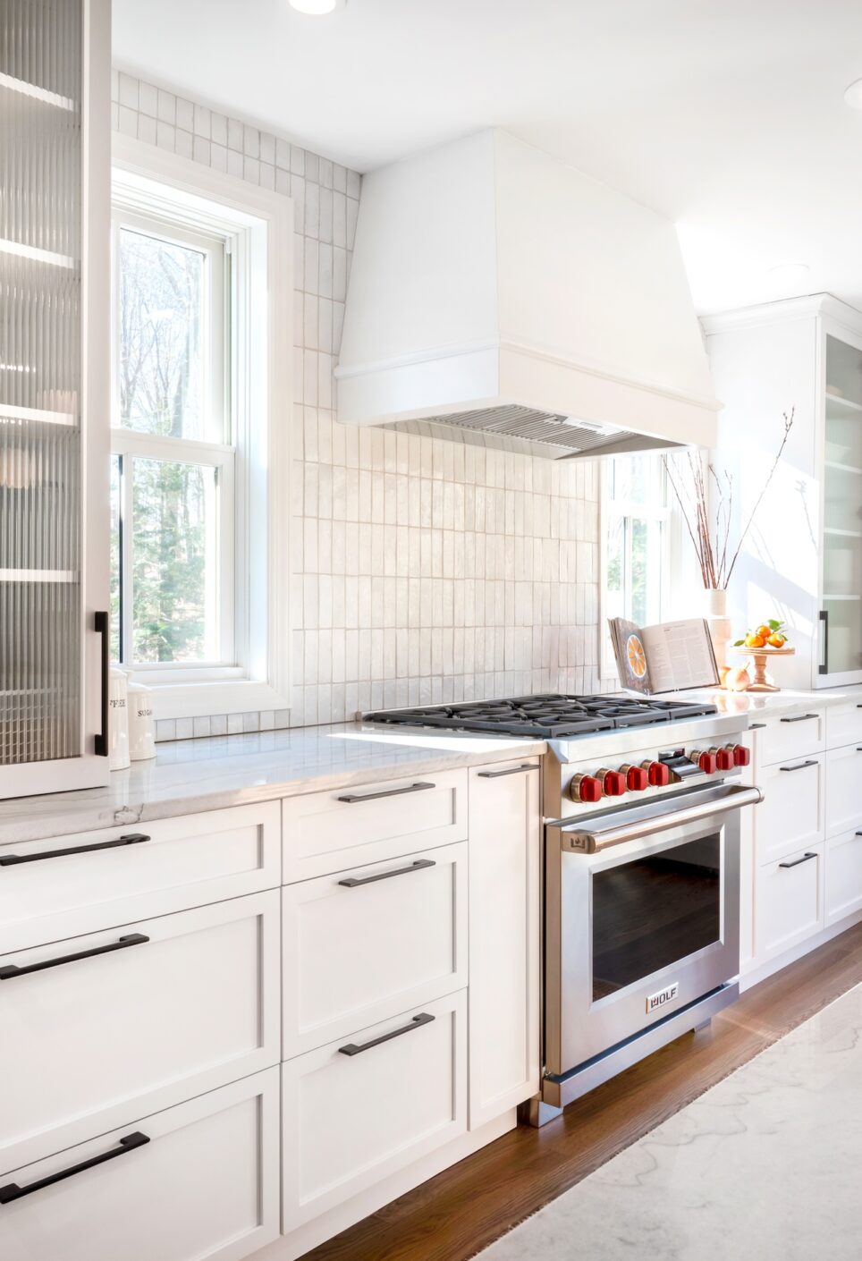 White Kitchen Cabinetry Stainless Range