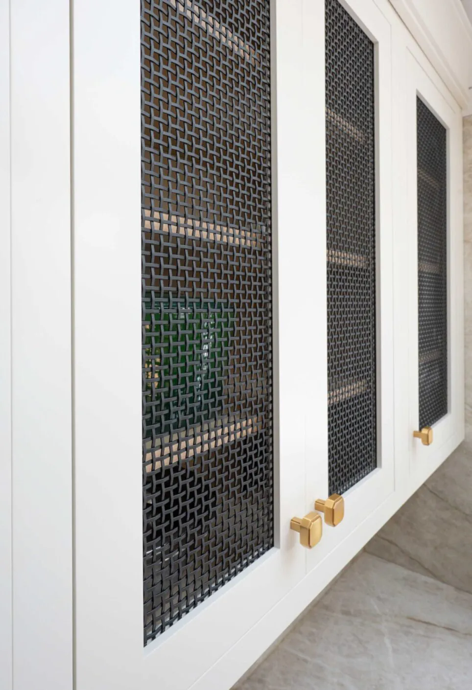 Mesh Insert Kitchen Cabinetry