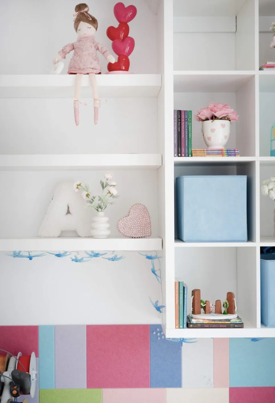 White Built In Shelving