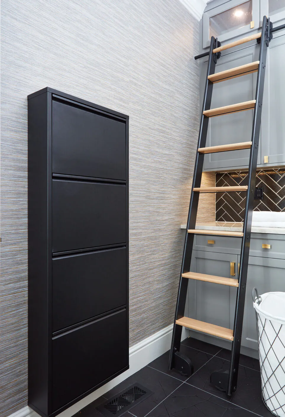 Black Wall Hung Shoe Rack
