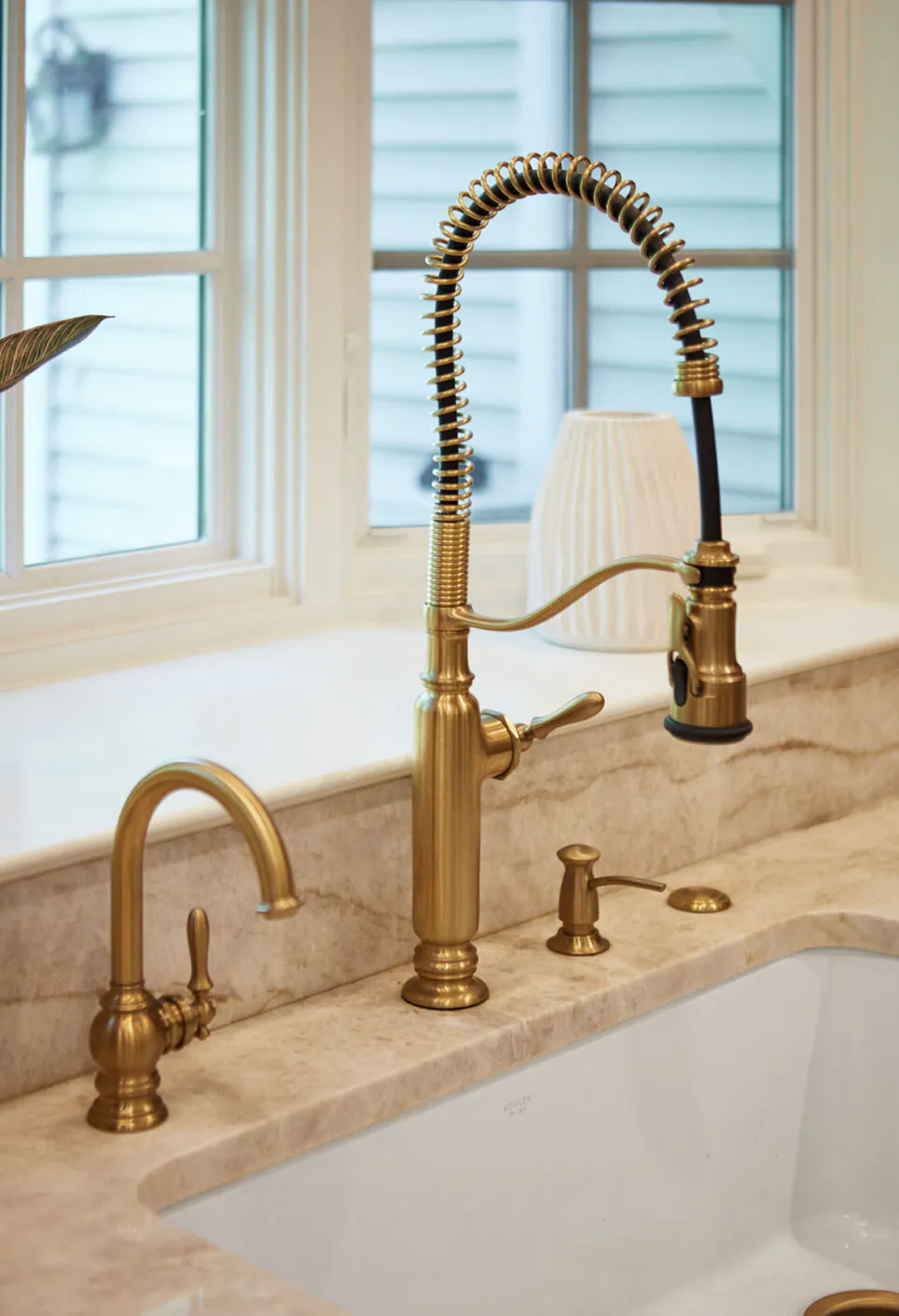 Brass Tone Kitchen Faucet