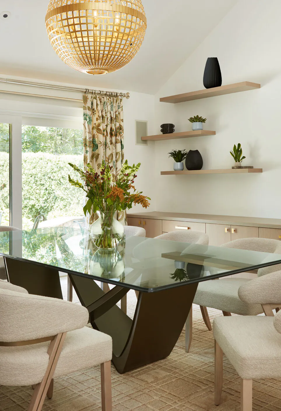 Contemporary Dining Room Black Table With Glass Top