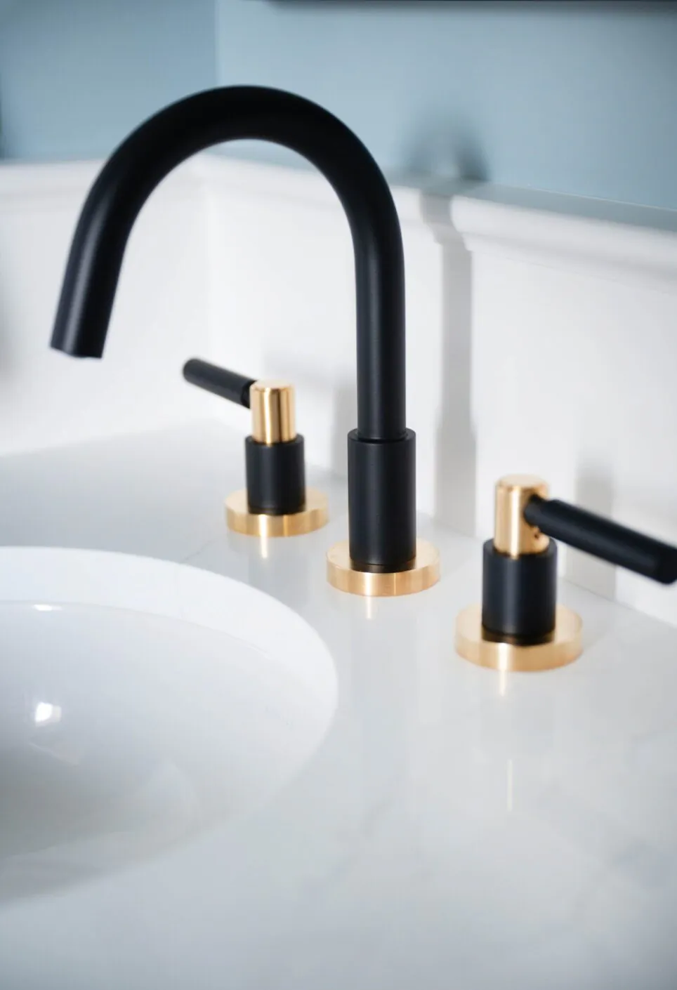 Matte Black And Brass Bathroom Faucet